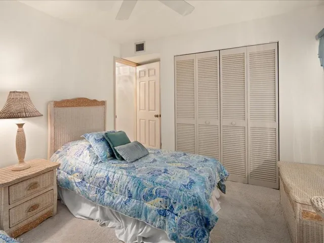 The guest bath is just outside the guest BR, along with a full sized linen closet.