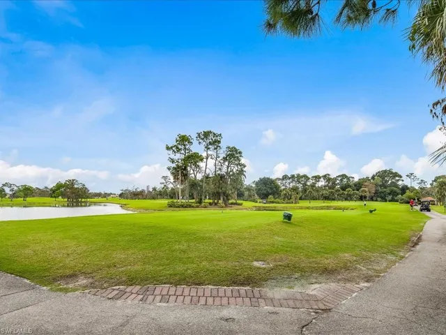 The lanai overlooks the par 3 hole on Blue 8.
