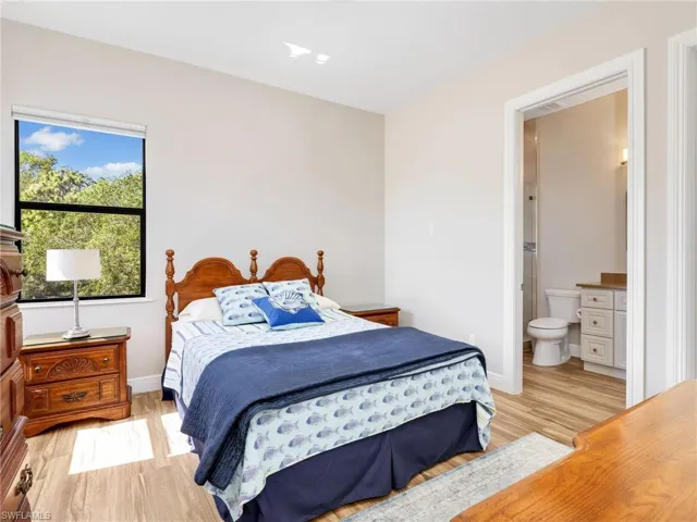 Upstairs bedroom with connected bathroom