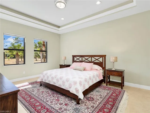 Primary bedroom overlooking back yard