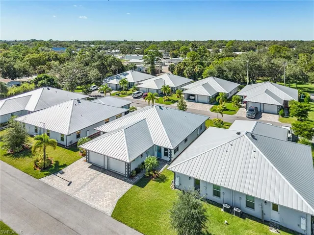 Aerial perspective of suburban area