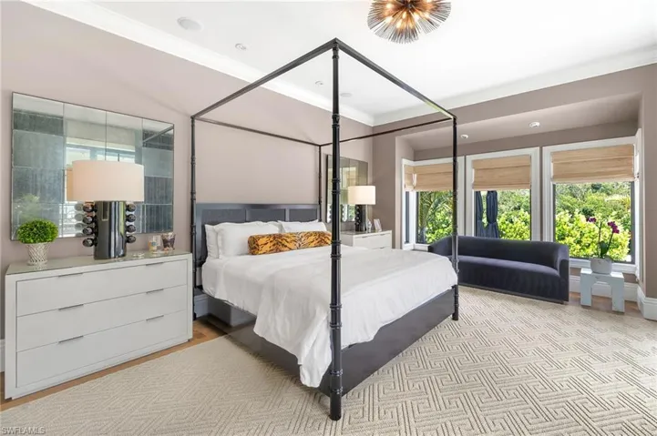 Bedroom with crown molding