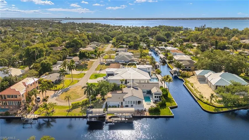 Bird's eye view featuring a residential view and a water view