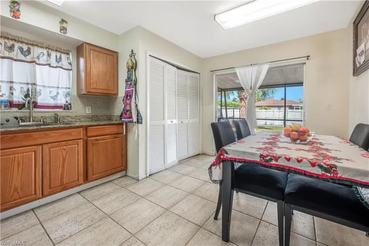 Dining room with sink