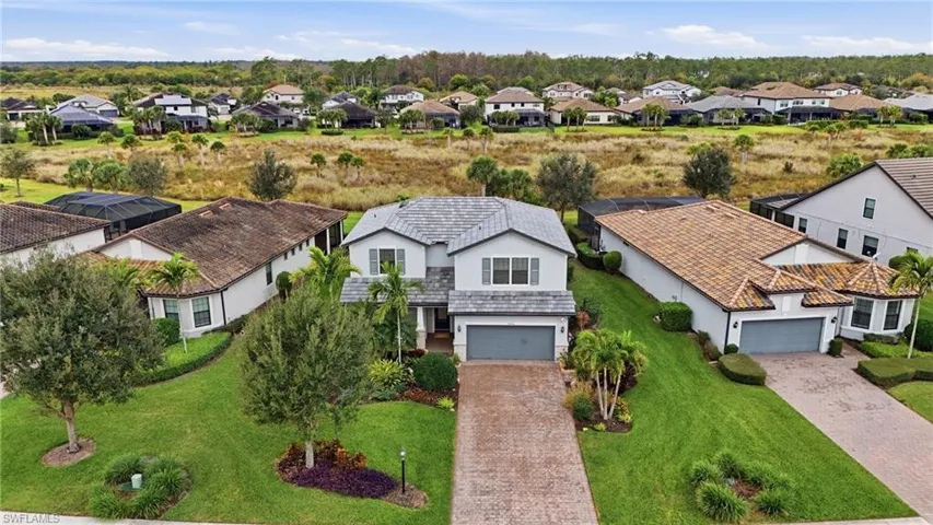 Aerial view of residential area