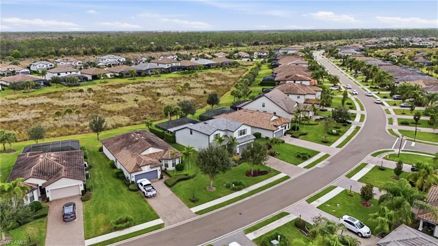 Aerial view of residential area