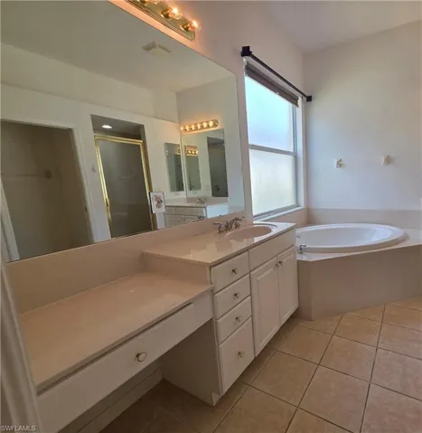 Vanity with seating area