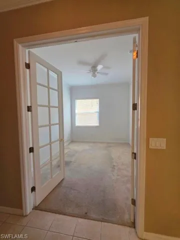 Den with double french doors