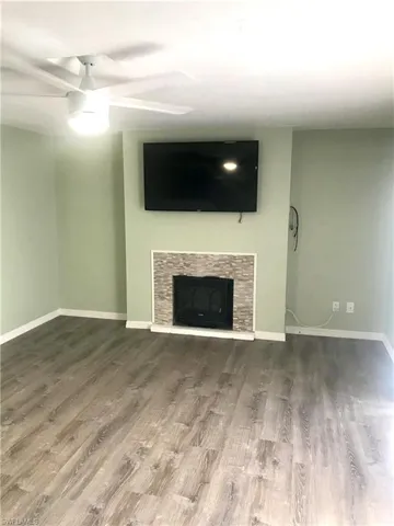 living room showing fireplace