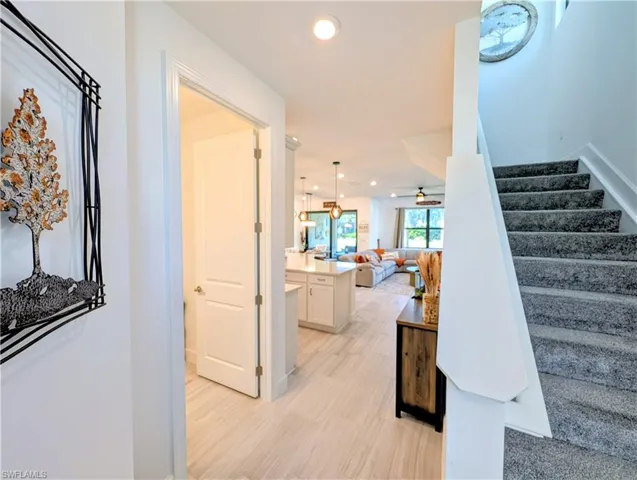 Staircase with recessed lighting