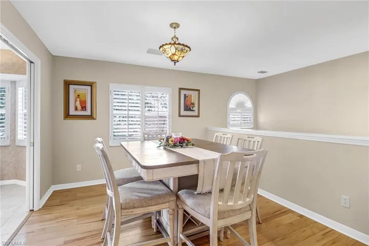 Dining space featuring light hardwood / wood-style floors
