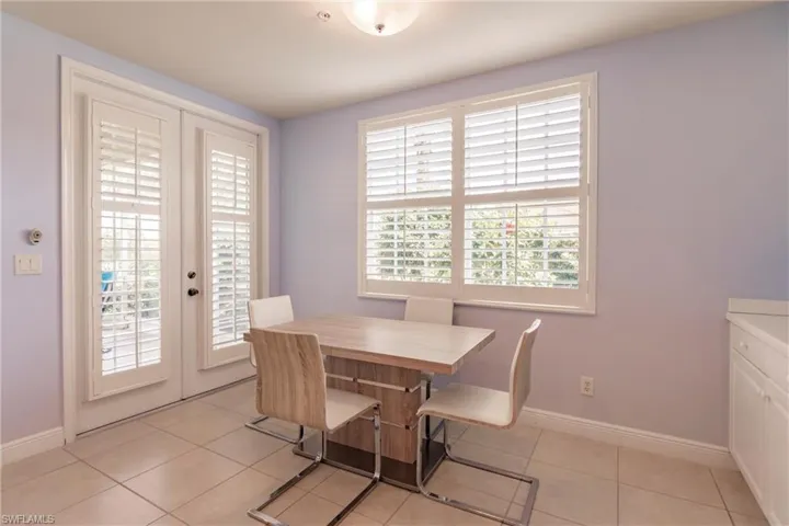 Tiled dining space with French doors to Lanai