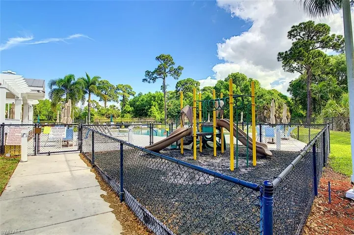 Community playground with a gate
