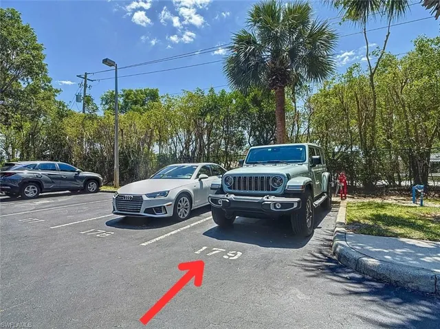 View of uncovered parking lot