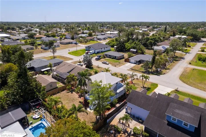 Aerial view with a residential view