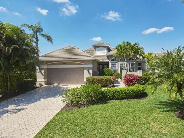 Beautiful front yard with lush landscaping.
