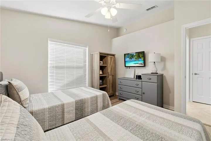 Bedroom featuring ceiling fan
