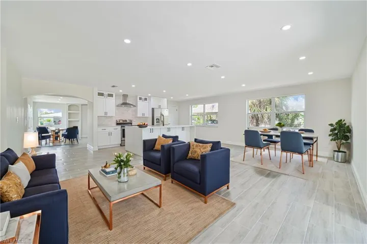 living room+ dinning room virtually staging