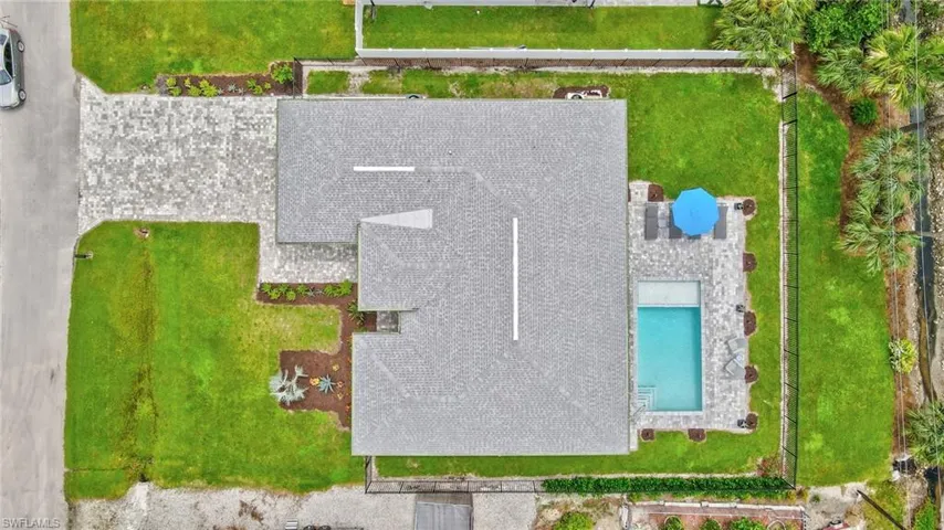 Aerial view of the pool