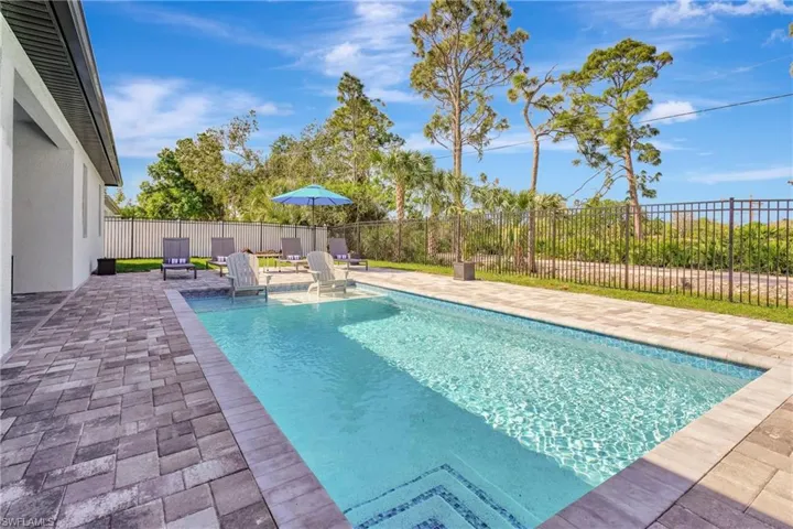 View of pool featuring a patio and a fenced backyard