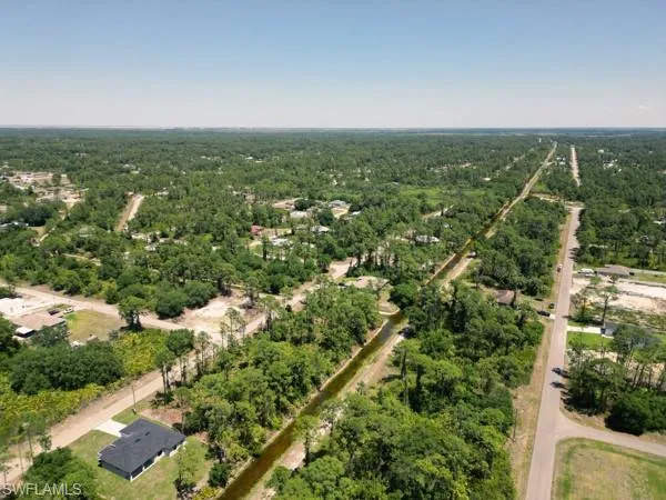 Bird's eye view featuring a wooded view