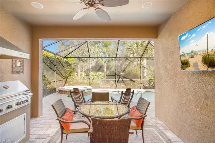 Covered kitchen, dining and relaxation area