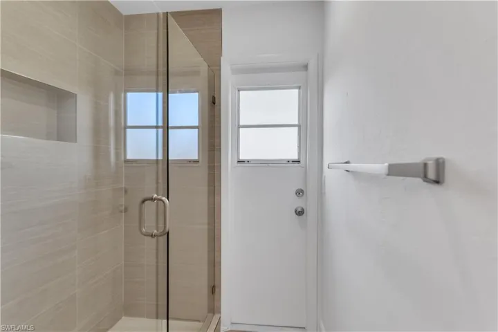 Bathroom with a stall shower