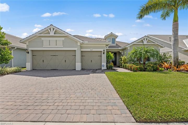 Long paver drive and walkway to front entry