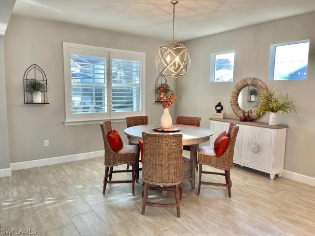 Dining area has plenty of natural light