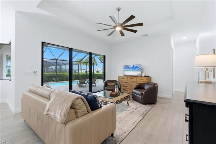 Decorative ceiling fans in several rooms
