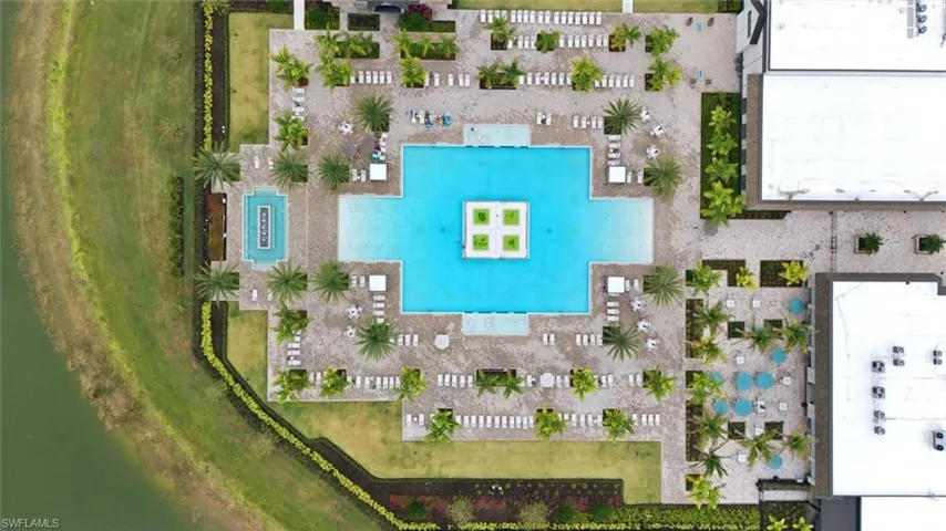 Overhead view of pool