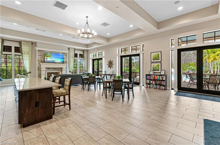 Community room in clubhouse with catering kitchen