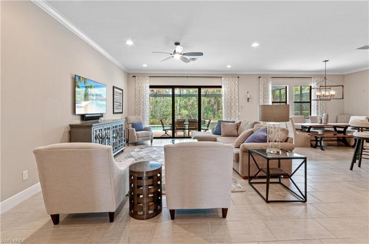 View of great room from front hall