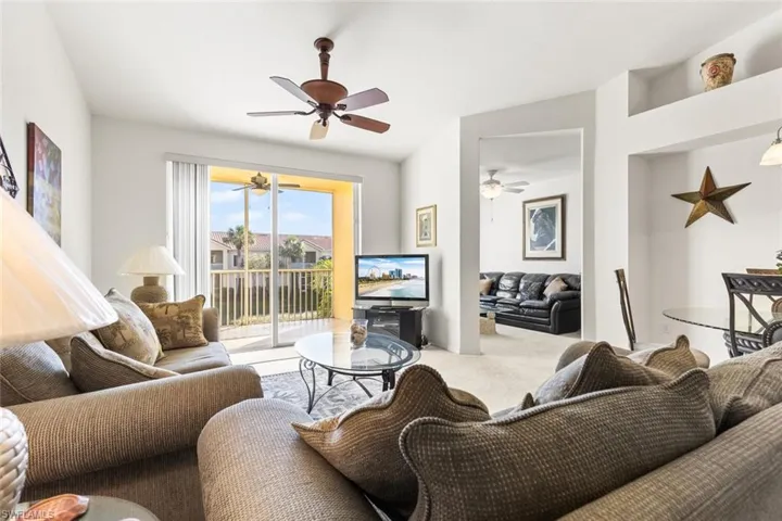 View of carpeted living room
