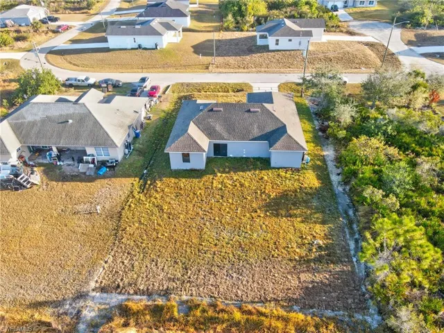 Aerial view of residential area