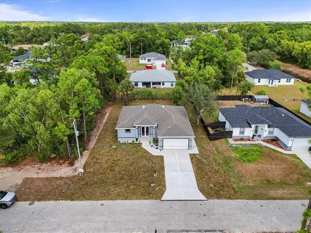 Aerial view of residential area