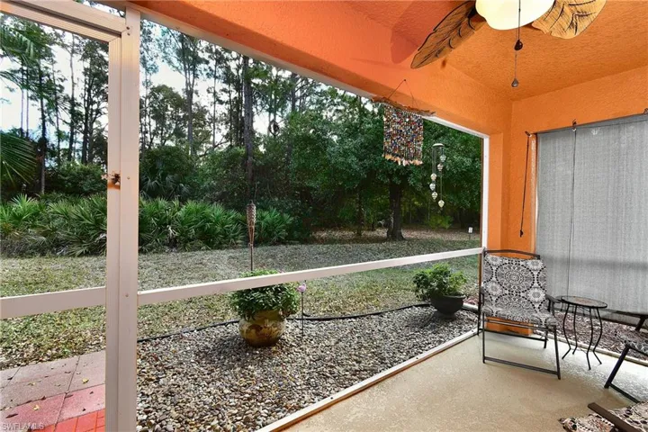 Screened in lanai with private preserve area