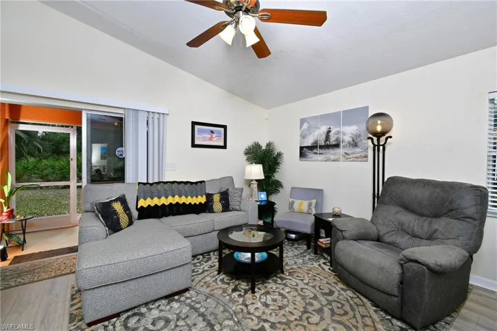 Living room beside dining space