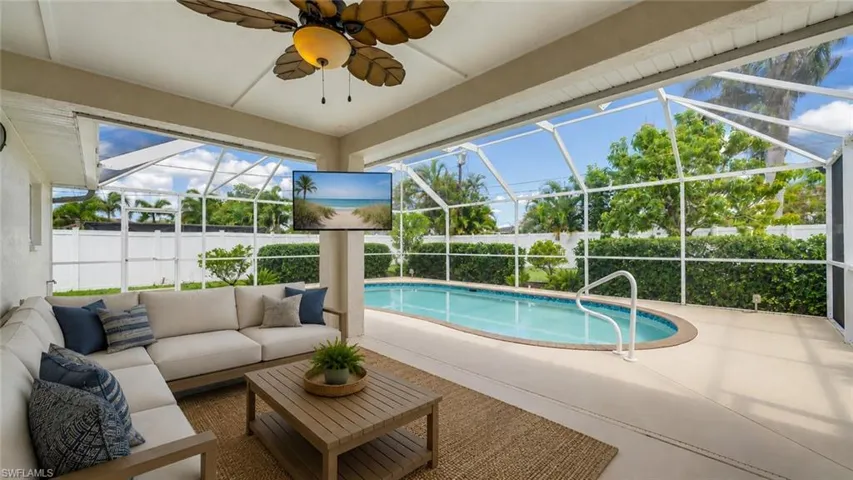 Virtually staged furniture. The pool is real