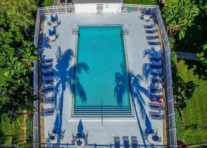 Aerial view of pool area