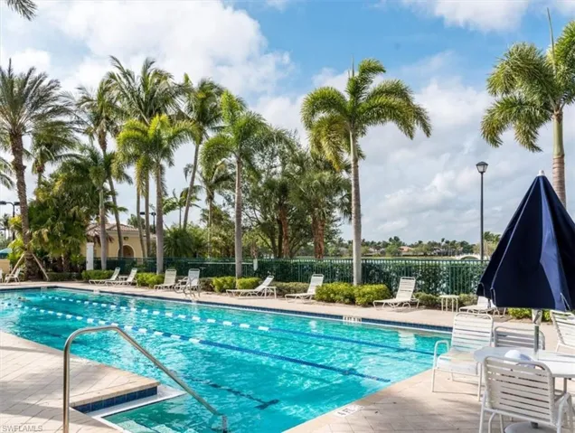 View of pool featuring a patio area
