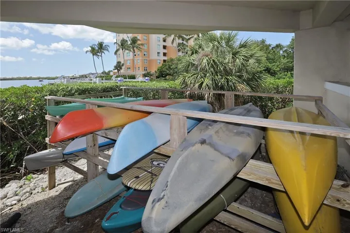 Kayak/board storage and launch area