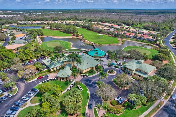 Clubhouse and Eagle's Nest overlooking pool and golf course