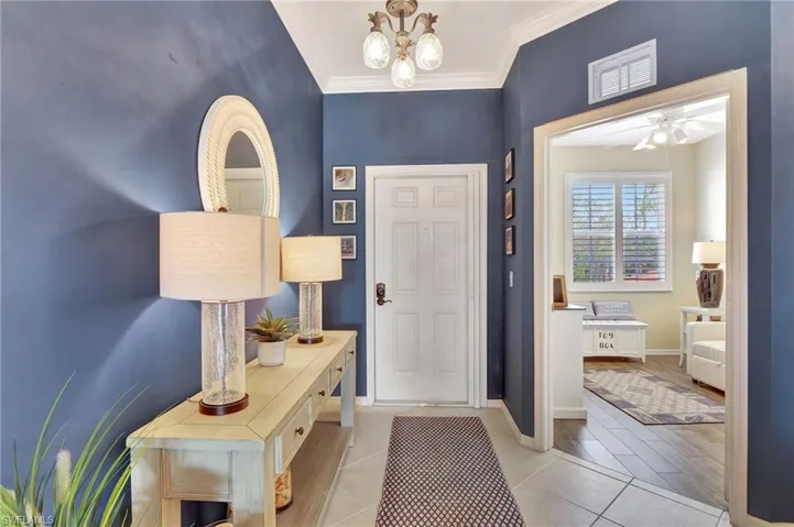 Stiking Dark Blue Entrance Foyer