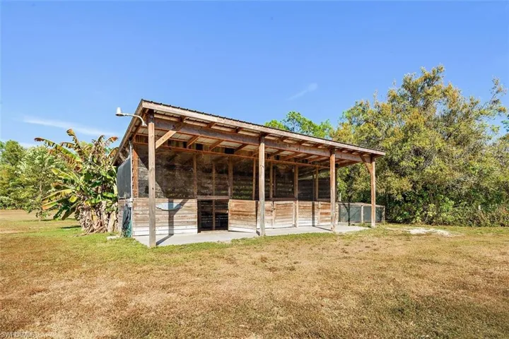 View of horse barn