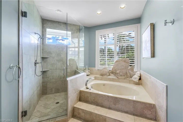 Bathroom with plus walk in shower