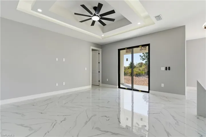 Coffered ceiling with lighting