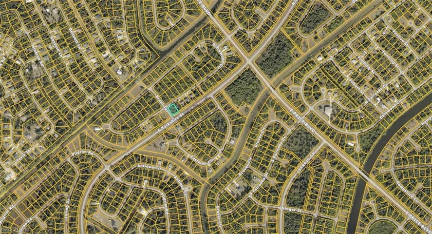 Aerial Map. Illustrating the property's location within a platted subdivision