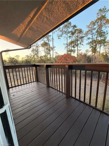 View of wooden deck from Master Bedroom