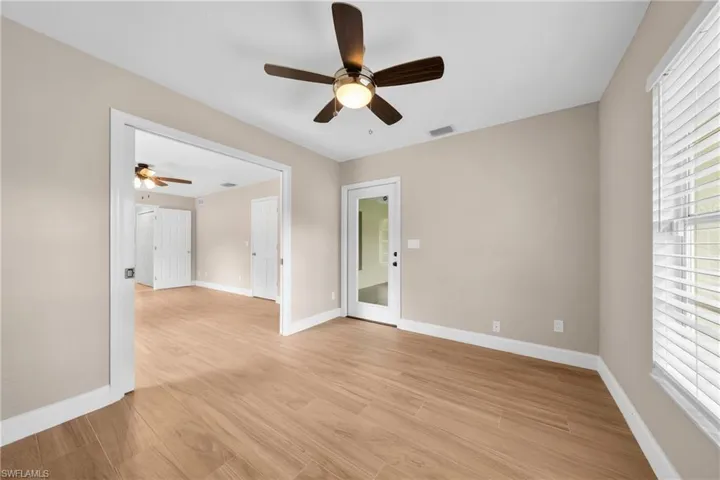 Wood-finish flooring throughout